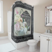 パリフランスのフローラ市場散水缶Chalkboard シャワーカーテン (インサイチュ)