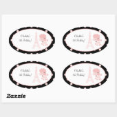 パリフランスのプードルオーバルフェイスステッカー 楕円形シール (シート)