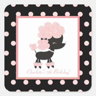 パリフランスのプードルスクエア封筒用シール(20) スクエアシール