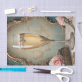 パリフランスのロココシャンパングラスのデクページ 薄葉紙 (クラフト)