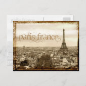 パリフランスのヴィンテージの一見 ポストカード (正面/裏面)
