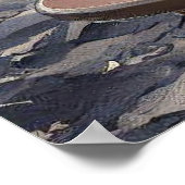 パリフランスのー白半月期のカフェでブルドッグ ポスター (角)