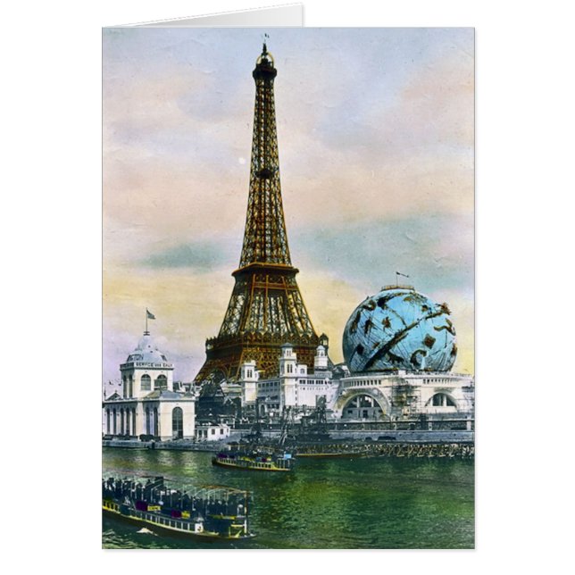パリフランスの万国博覧会1889年-ヴィンテージ旅行 (正面)