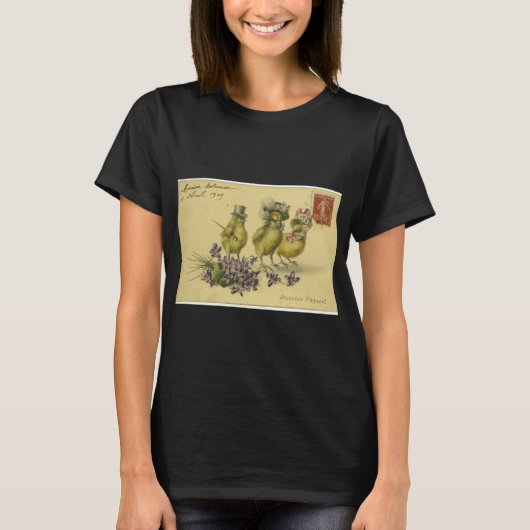 パリフランスの三羽の雛 Tシャツ (正面)