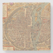 パリフランスの初期ので旧式な地図 ストーンコースター (正面)