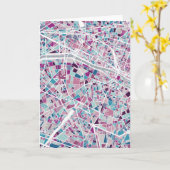 パリフランスの地図 カード (黄色い花)