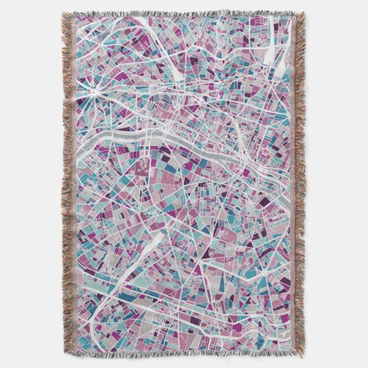 パリフランスの地図 スローブランケット (正面縦)