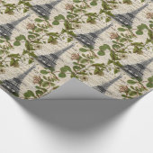 パリフランスの植物芸術パリエッフェル塔 ラッピングペーパー (角)