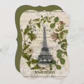 パリフランスの植物芸術パリエッフェル塔 招待状 (正面/裏面)