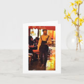 パリフランスの芸術のプリントNotecardのフランスのなウェイター カード (黄色い花)