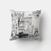 パリフランスの落書き クッション (裏面)