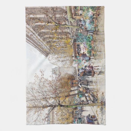 パリフランスの通り場面によっては台所タオルが開花します キッチンタオル (縦)