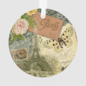 パリフランスアンティークアートワークコラージュフランスのエッフェル オーナメント (裏面)