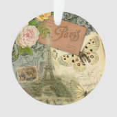 パリフランスアンティークアートワークコラージュフランスのエッフェル オーナメント (正面)