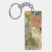 パリフランスアンティークアートワークコラージュフランスのエッフェル キーホルダー (正面左)