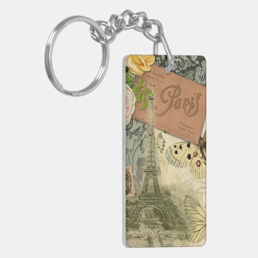 パリフランスアンティークアートワークコラージュフランスのエッフェル キーホルダー (正面左)