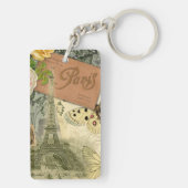 パリフランスアンティークアートワークコラージュフランスのエッフェル キーホルダー (裏面)