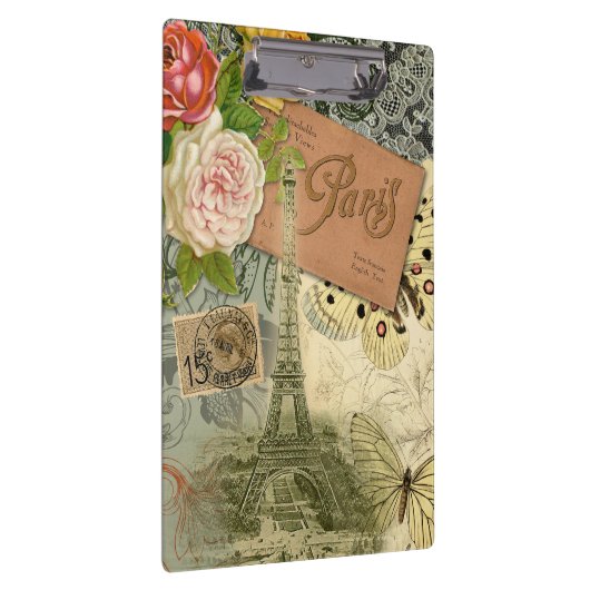 パリフランスアンティークアートワークコラージュフランスのエッフェル クリップボード (右)