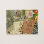 パリフランスアンティークアートワークコラージュフランスのエッフェル ジグソーパズル (横)