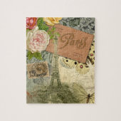 パリフランスアンティークアートワークコラージュフランスのエッフェル ジグソーパズル (縦)