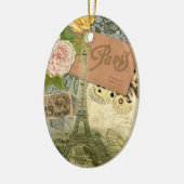 パリフランスアンティークアートワークコラージュフランスのエッフェル セラミックオーナメント (左)