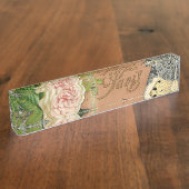 パリフランスアンティークアートワークコラージュフランスのエッフェル デスクネームプレート (側面)