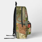 パリフランスアンティークアートワークコラージュフランスのエッフェル プリントバックパック (左)