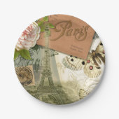 パリフランスアンティークアートワークコラージュフランスのエッフェル ペーパープレート (正面)