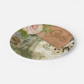 パリフランスアンティークアートワークコラージュフランスのエッフェル ペーパープレート (アングル)