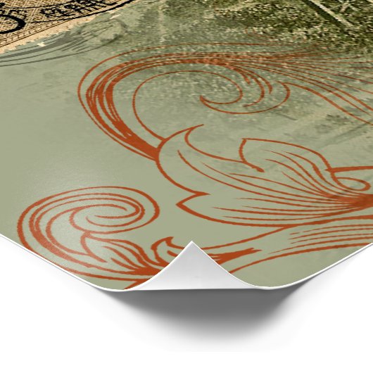 パリフランスアンティークアートワークコラージュフランスのエッフェル ポスター (コーナー)