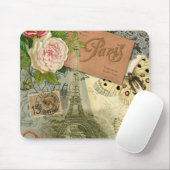 パリフランスアンティークアートワークコラージュフランスのエッフェル マウスパッド (マウス)