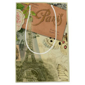 パリフランスアンティークアートワークコラージュフランスのエッフェル ミディアムペーパーバッグ (正面)