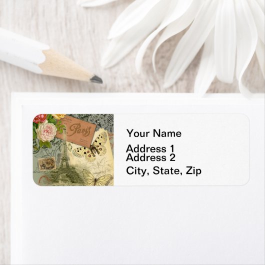 パリフランスアンティークアートワークコラージュフランスのエッフェル ラベル (インサイチュ)