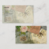 パリフランスアンティークアートワークコラージュフランスのエッフェル 名刺 (正面/裏面)