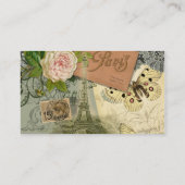 パリフランスアンティークアートワークコラージュフランスのエッフェル 名刺 (裏面)