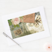 パリフランスアンティークアートワークコラージュフランスのエッフェル 長方形シール (封筒)