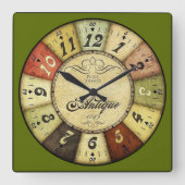 パリフランスアンティーク スクエア壁時計 (正面)