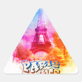 パリフランスウォーター絵画カラー 三角形シール