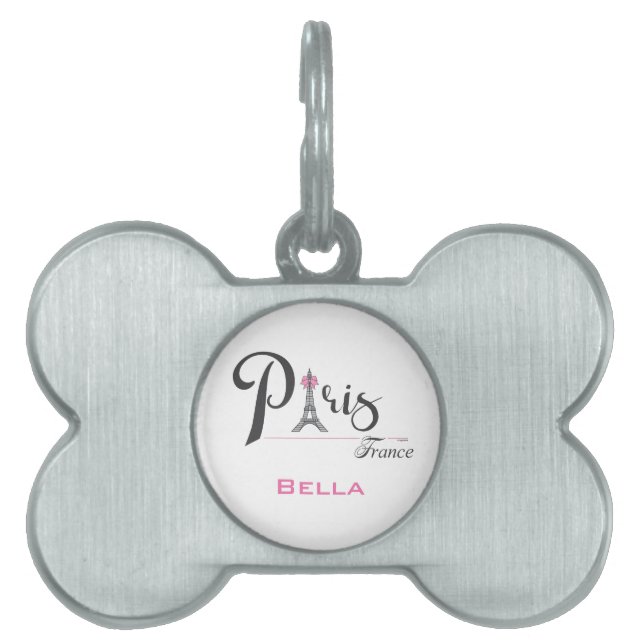 パリフランスエッフェルタワーかわいい ペットネームタグ (正面)