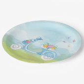 パリフランスエッフェルタワーとスクーターパーティーテーマ ペーパープレート (アングル)