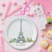パリフランスエッフェルタワーカラースケッチ |パリウィ ペーパープレート (パーティー)