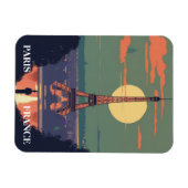 パリフランスエッフェルタワートラベルアート マグネット (横)