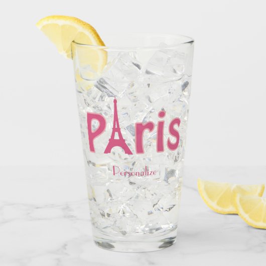 パリフランスエッフェルタワーピパーソナライズされたンク タンブラーグラス (アイス正面)