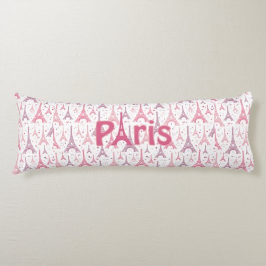 パリフランスエッフェルタワーピンクパープルヨーロッパ ボディピロー (正面)