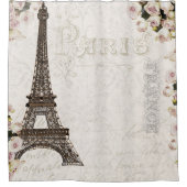 パリフランスエッフェルタワーピンクローズグラマー シャワーカーテン (正面)