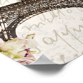 パリフランスエッフェルタワーピンクローゼシックグラマー ポスター (角)