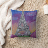 パリフランスエッフェルタワーフォークアートデザイン クッション (ブランケット)