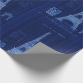 パリフランスエッフェルタワーブループリント建築 ラッピングペーパー (角)