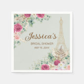 パリフランスエッフェルタワーミントグリーンブライダルシャワー スタンダードカクテルナプキン (正面)