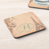 パリフランスエッフェルタワーモノグラムドリンクコースター コースター (左側)